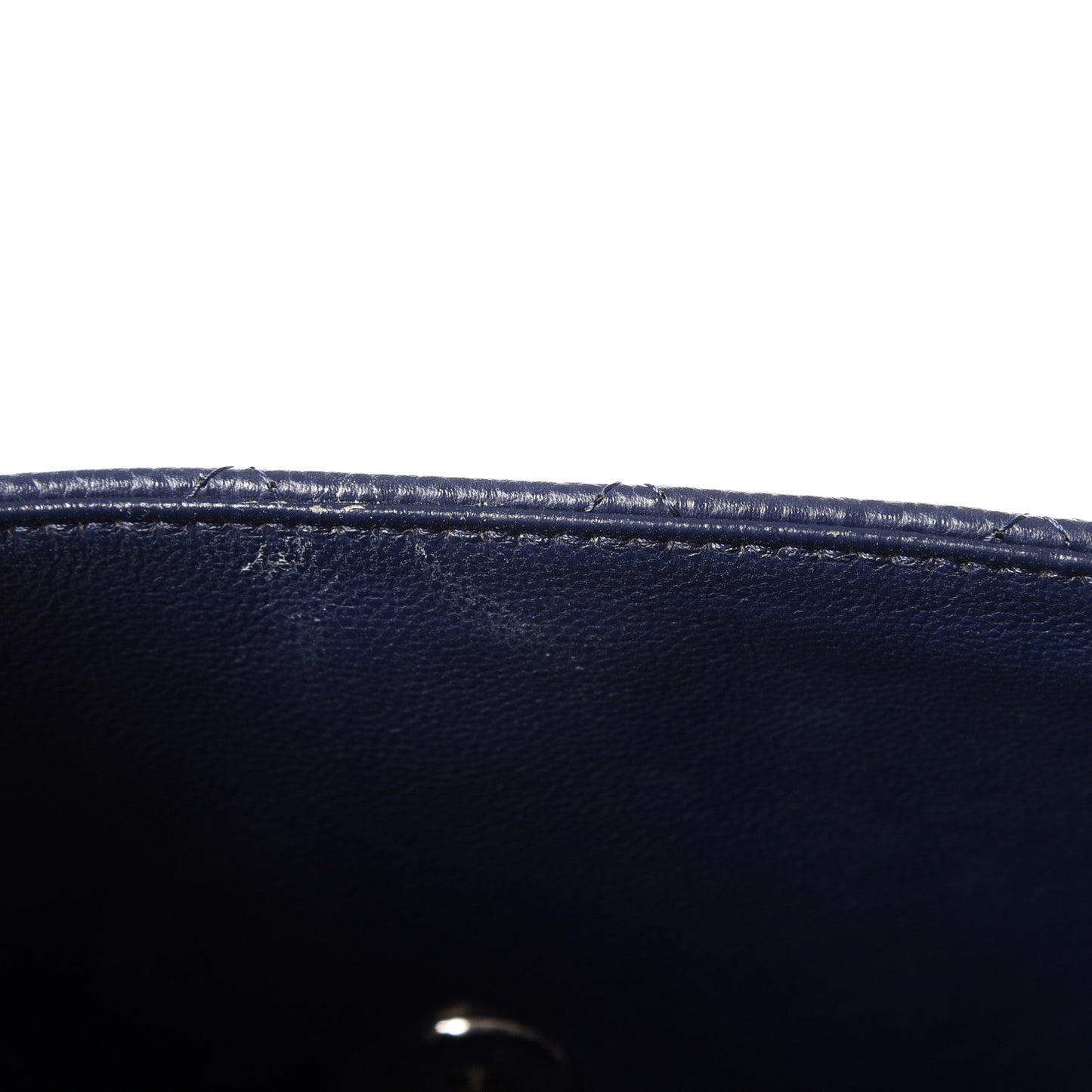 Caviar Quilted Mini Rectangular Flap Navy