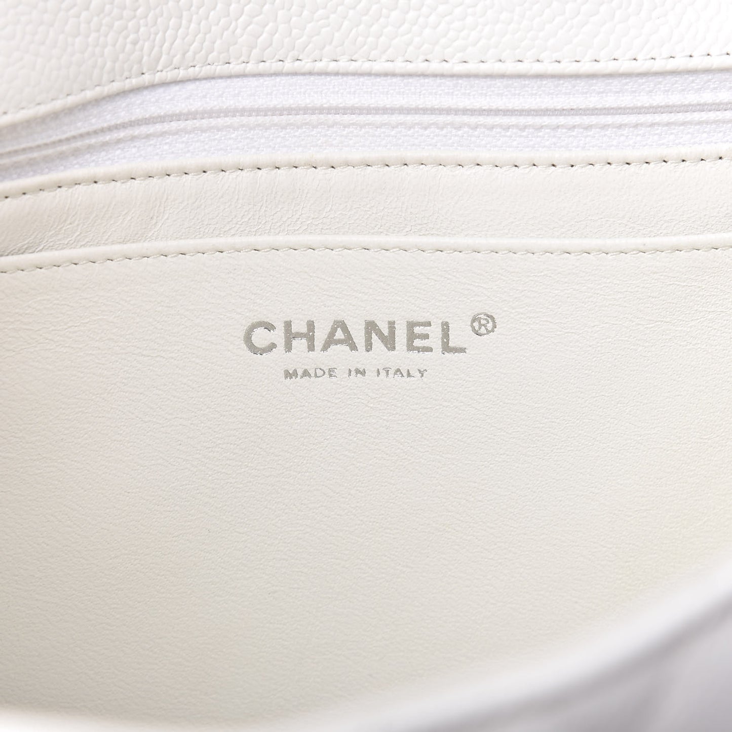 Caviar Quilted Jumbo Single Flap White