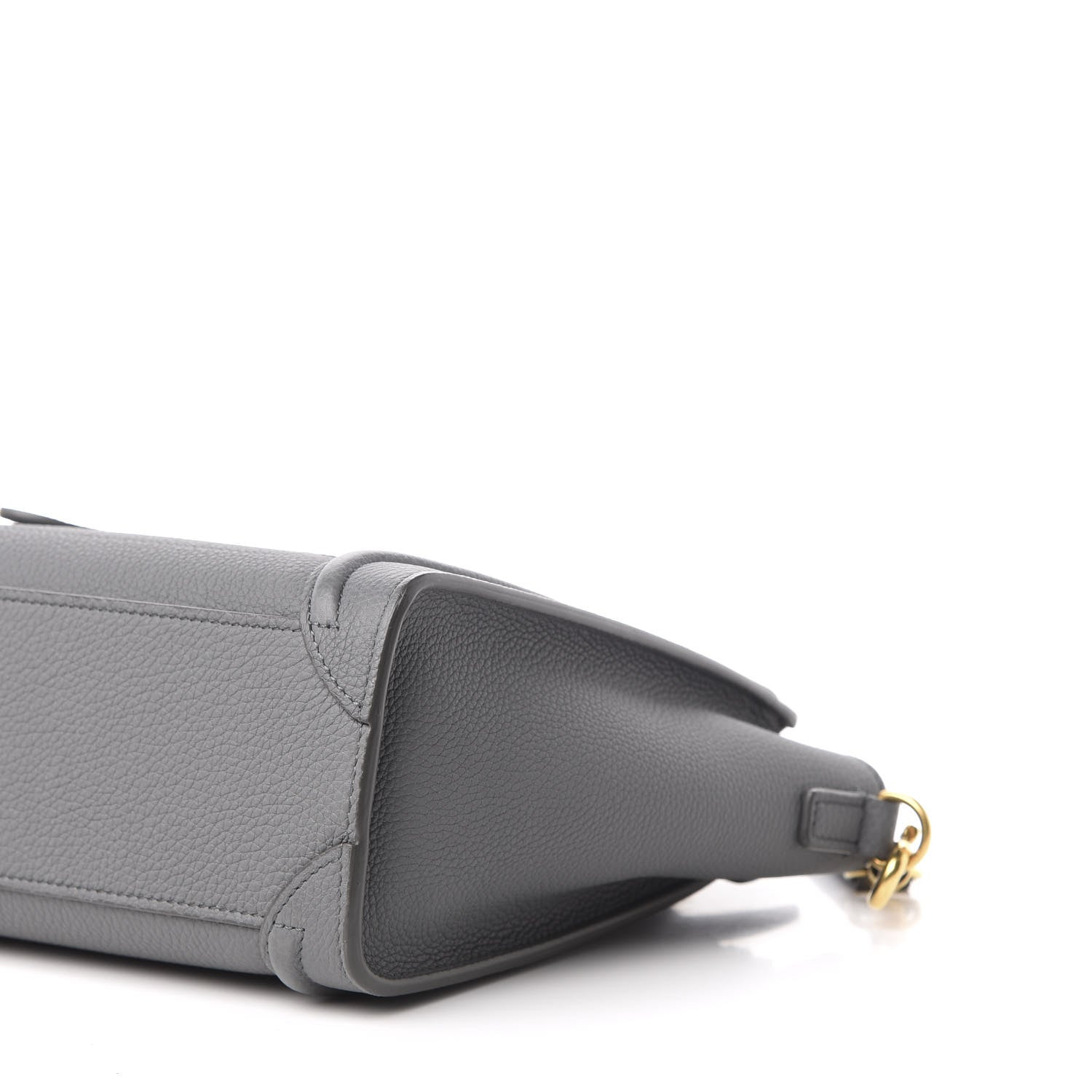 Celine Drummed Calfskin Nano Luggage Kohl 7 of 10
