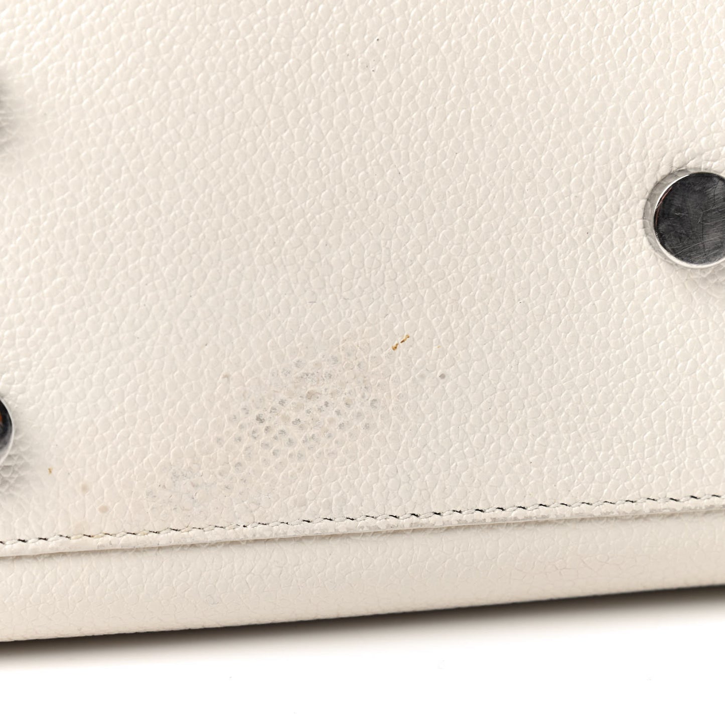 Grained Calfskin Nano Sac de Jour Dove White