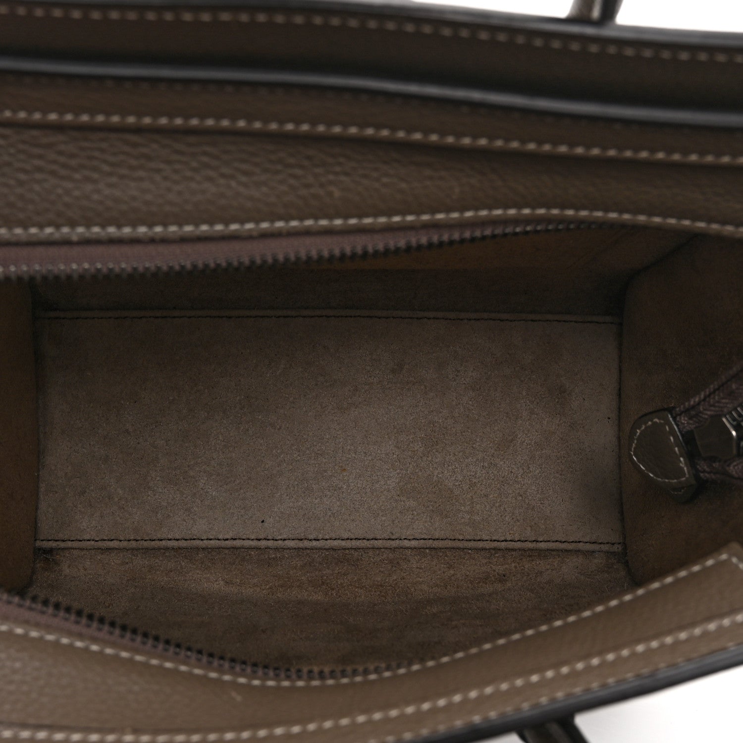 Celine Drummed Calfskin Nano Luggage Souris 5 of 10