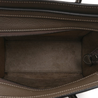 Celine Drummed Calfskin Nano Luggage Souris 5 of 10