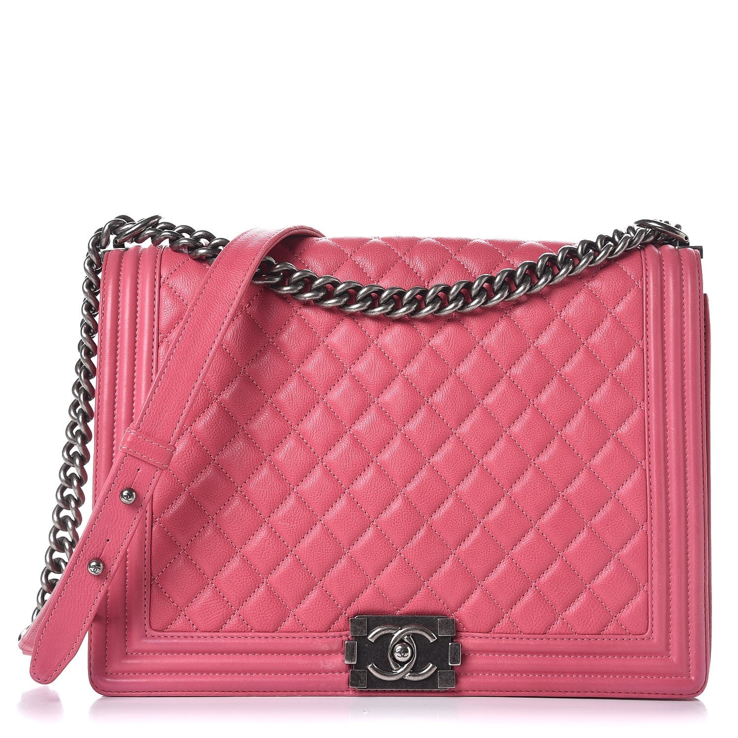 Chanel Calfskin Quilted Large Boy Flap Pink 1 of 11