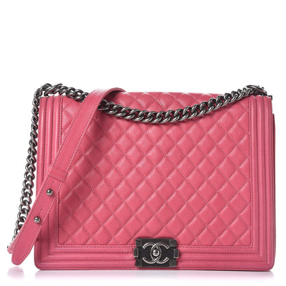 Chanel Calfskin Quilted Large Boy Flap Pink 1 of 11