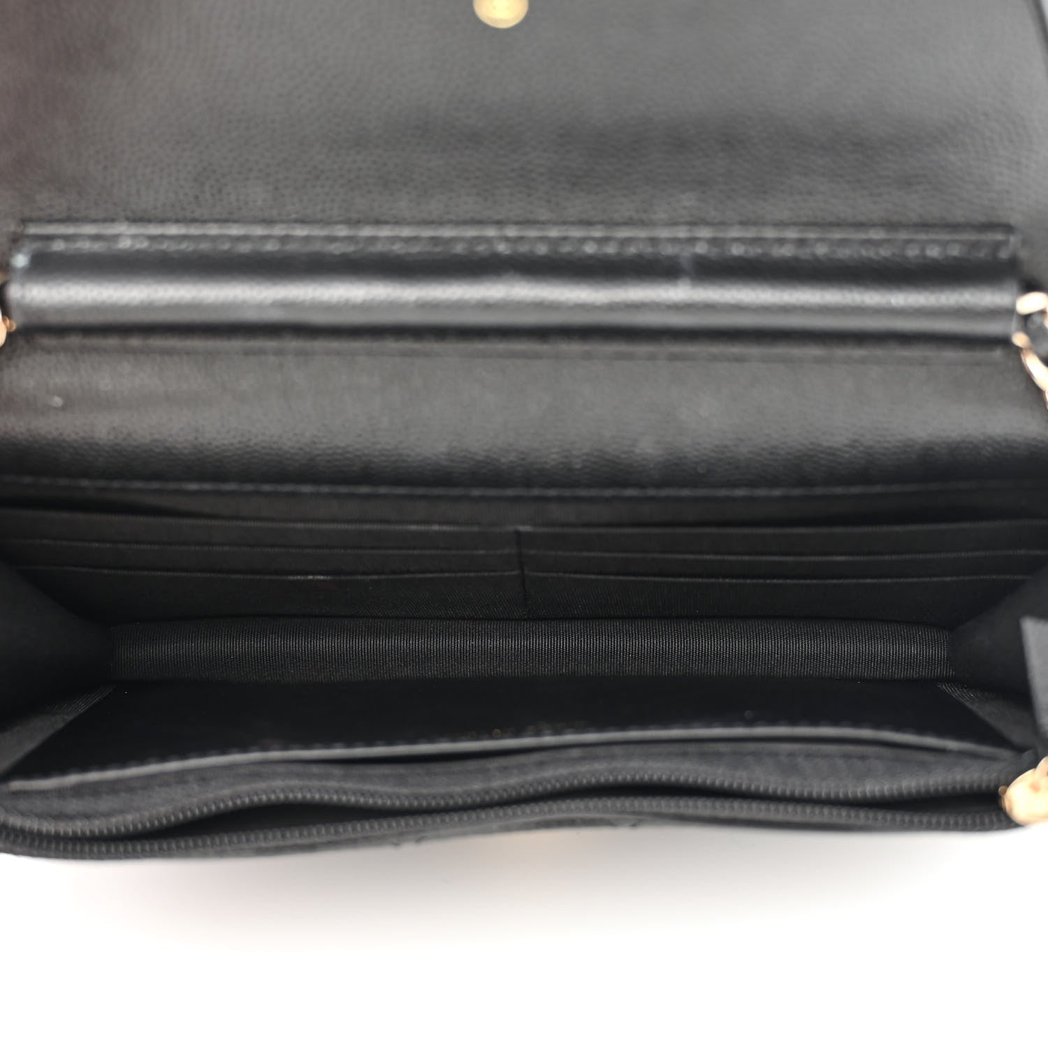 Chanel Caviar Quilted French New Wave Chain CC Wallet On Chain WOC Black 5 of 13