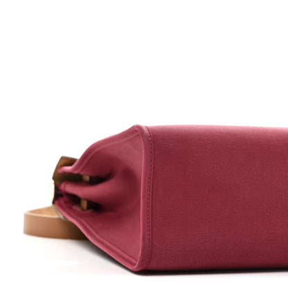 Hermes Vache Hunter Toile Herbag Zip 31 PM Rouge Grenat Natural 10 of 11