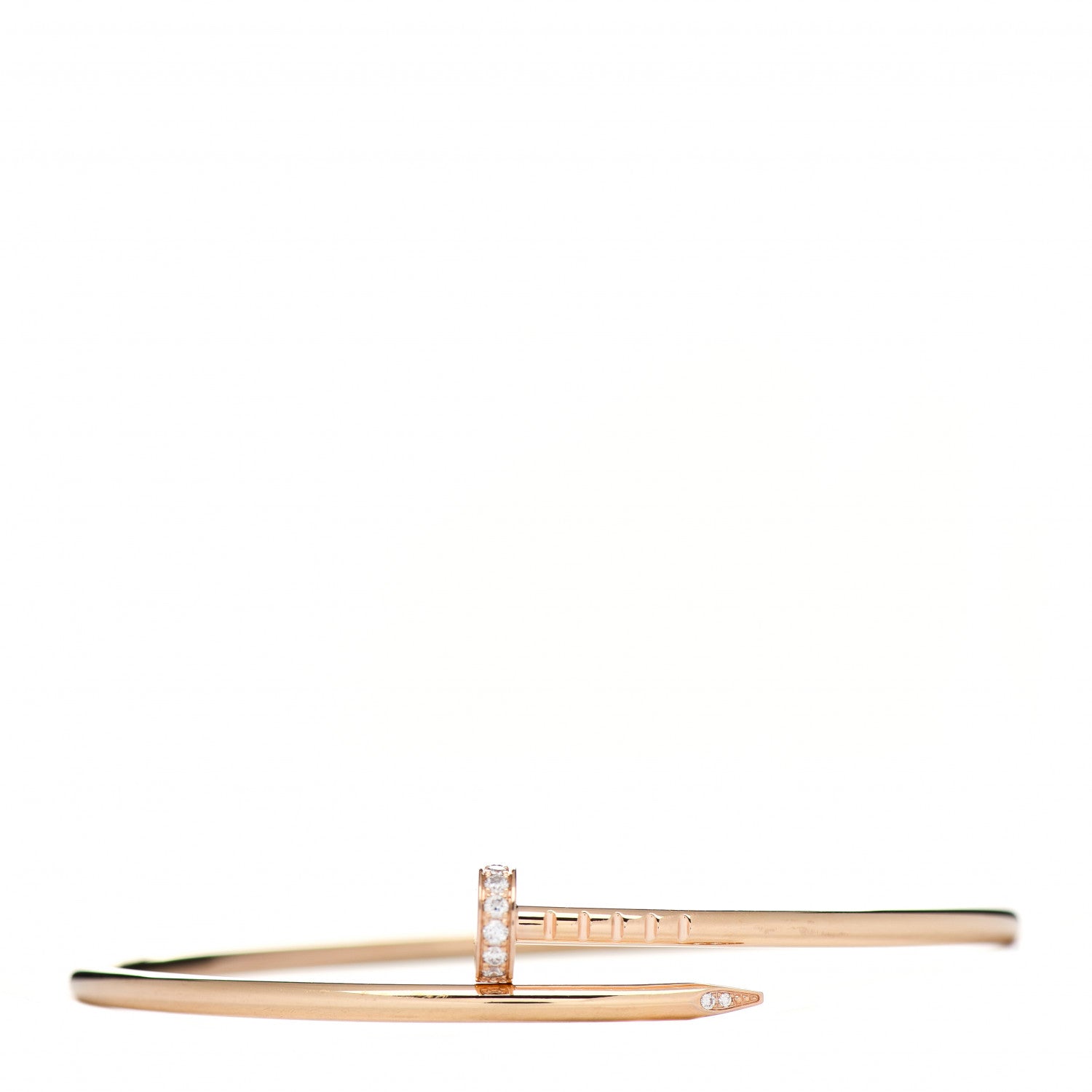 Cartier 18K Pink Gold Diamond Small Juste Un Clou Bracelet 17 1 of 5