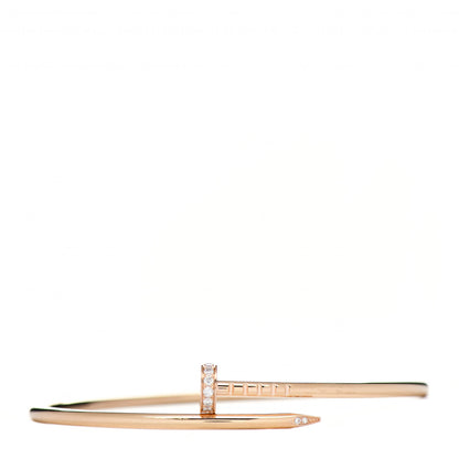 Cartier 18K Pink Gold Diamond Small Juste Un Clou Bracelet 17 1 of 5
