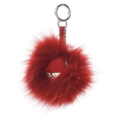 Fendi Fox Rabbit Fur Nappa Metal Small Monster Bag Bug Cube Charm Strawberry 1 of 4