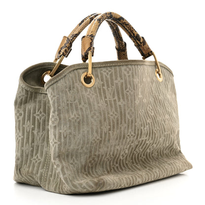 Louis Vuitton Suede Snakeskin Monogram Embossed Whisper PM Jade 3 of 13