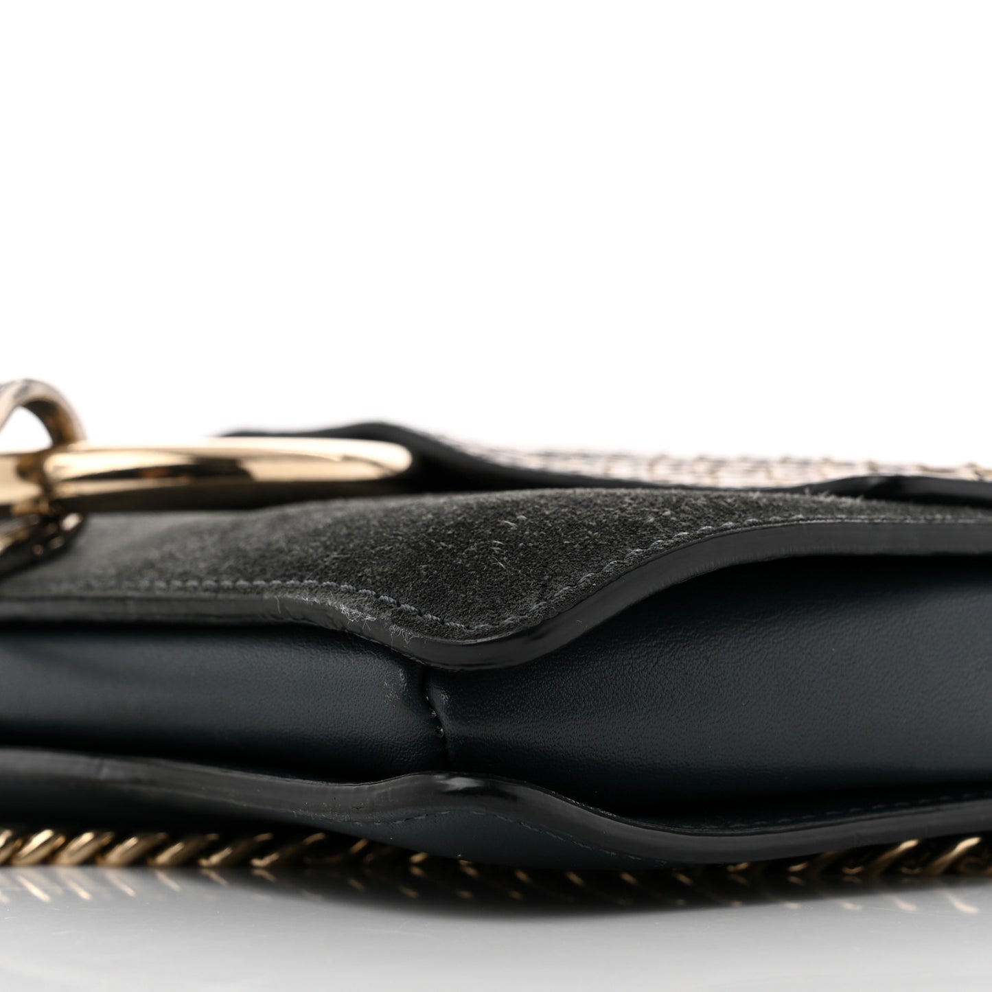 Snakeskin Calfskin Small Faye Shoulder Bag Blue