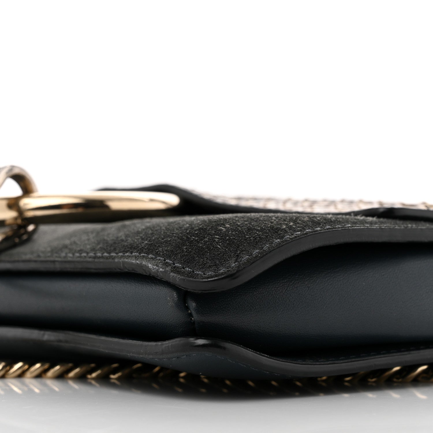 Chloe Snakeskin Calfskin Small Faye Shoulder Bag Blue 10 of 14