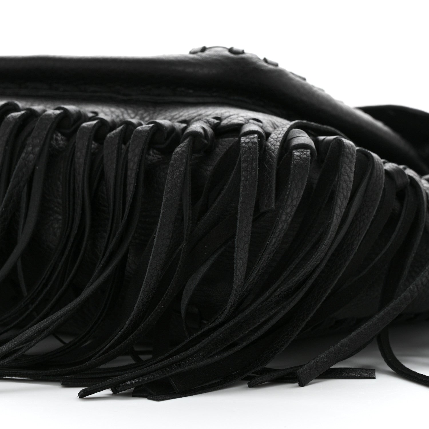 Valentino Garavani Grained Calfskin C Rockee Scarab Fringe Shoulder Bag Black 10 of 10