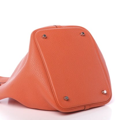 Hermes Taurillon Clemence Picotin Lock 22 MM Orange Poppy 9 of 10