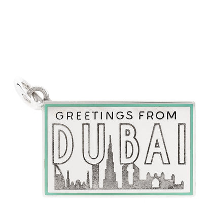 Tiffany Sterling Silver Enamel Dubai Postcard Charm Blue 1 of 5