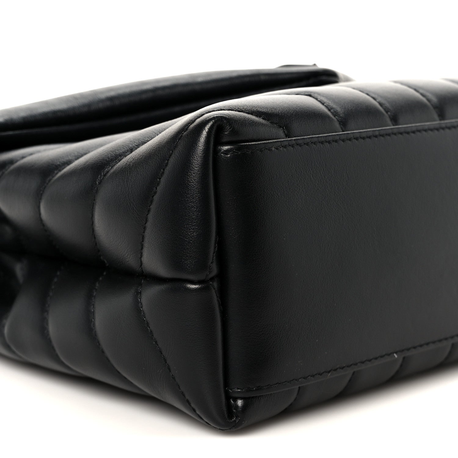 Saint Laurent Calfskin Y Quilted Monogram Monochrome Small Loulou Chain Satchel Black 10 of 11