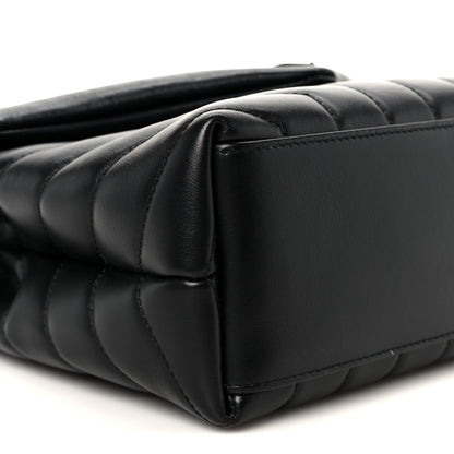 Saint Laurent Calfskin Y Quilted Monogram Monochrome Small Loulou Chain Satchel Black 10 of 11