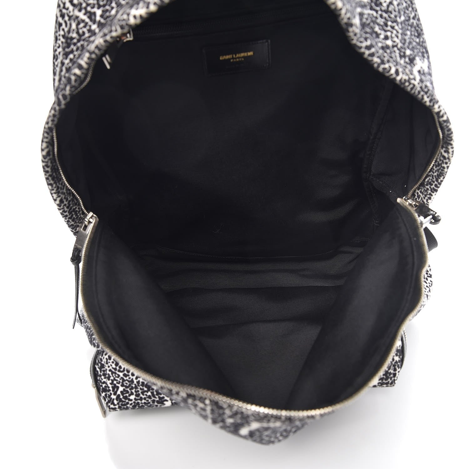 Saint Laurent Printed Canvas Hunting Backpack Black White 5 of 7