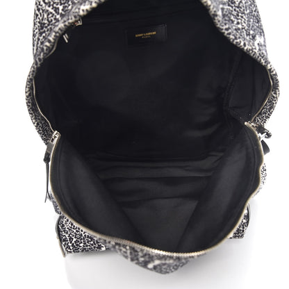 Saint Laurent Printed Canvas Hunting Backpack Black White 5 of 7