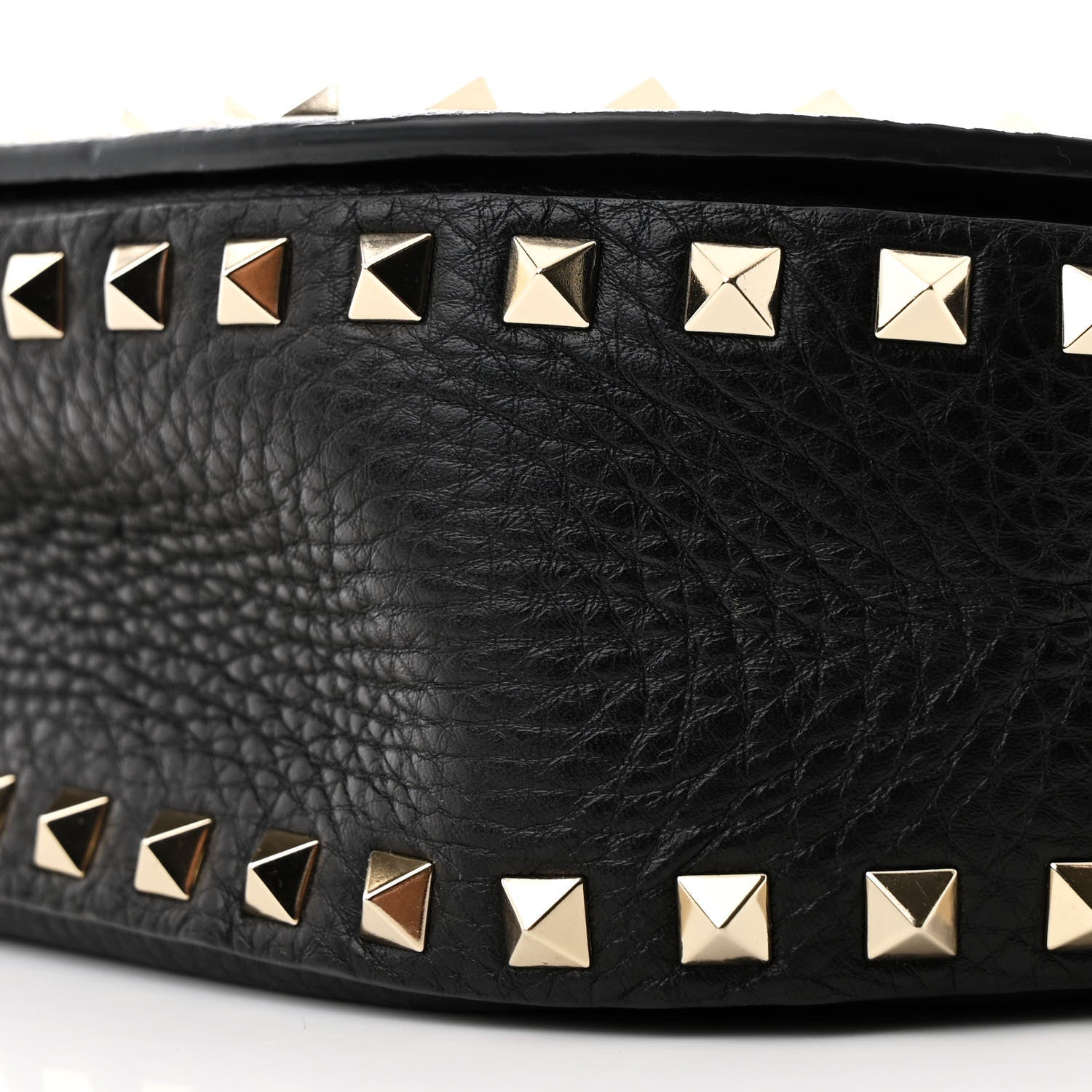 Valentino Garavani Grained Calfskin Rockstud Saddle Bag Black 10 of 11