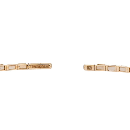 Suzanne Kalan 18K Yellow Gold Diamond Pink Sapphire Baguette Cuff Bracelet 3 of 3