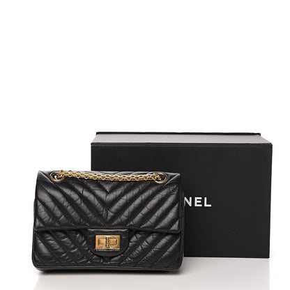 Chanel Aged Calfskin Chevron Quilted 2.55 Reissue 224 Flap Black 10 of 10