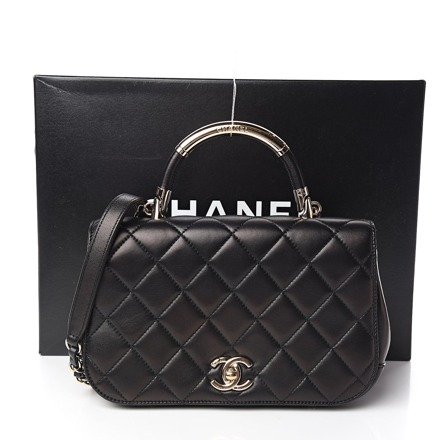 Lambskin Small Carry Chic Flap Black
