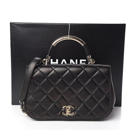 Chanel Lambskin Small Carry Chic Flap Black 11 of 12