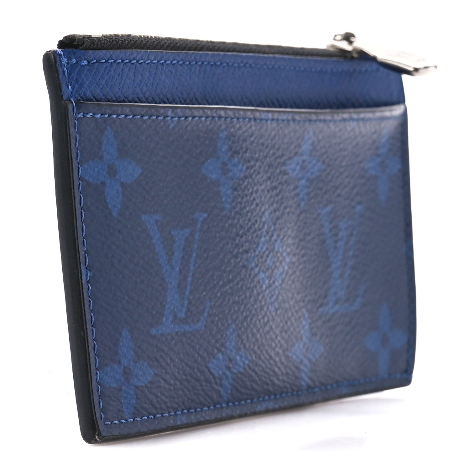 Louis Vuitton Monogram Taiga Coin Card Holder Cobalt 3 of 9