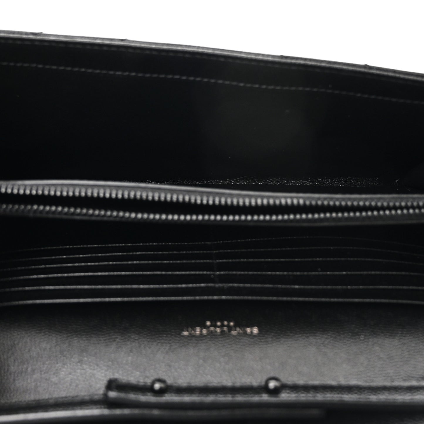 Grain De Poudre Matelasse Chevron Monogram Monochrome Chain Wallet Black