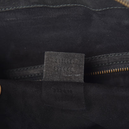 Gucci Nubuck Top Handle Satchel Black 9 of 9