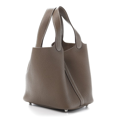 Hermes Taurillon Clemence Picotin Lock 18 PM Etoupe 3 of 11