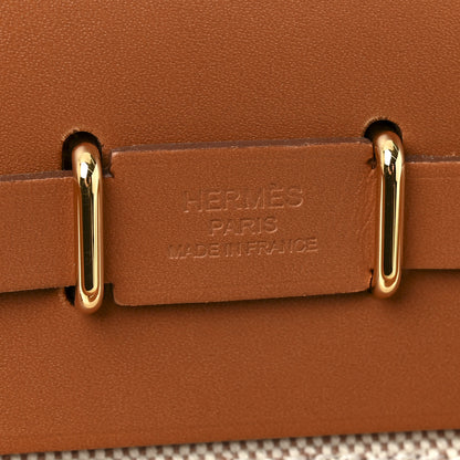 Hermes Military Toile Vache Hunter Herbag Zip Retourne 20 Ecru Beige Fauve 6 of 11