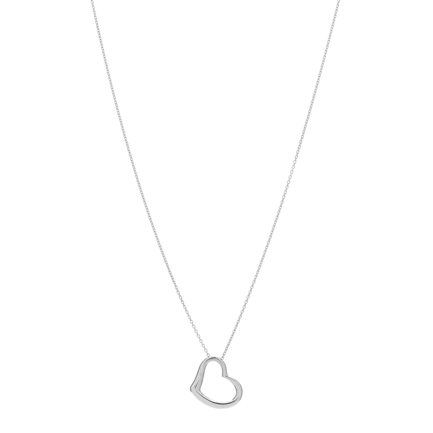 18K White Gold Tiny Treasures Open Heart Pendant Necklace
