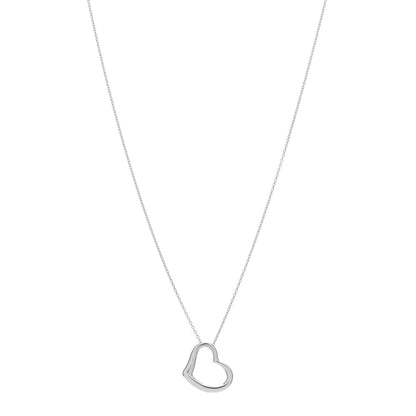 Roberto Coin 18K White Gold Tiny Treasures Open Heart Pendant Necklace 1 of 3
