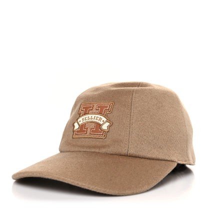 Hermes Cashmere Canvas Swift Davis H Sellier Cap 58 Beige Camel 1 of 8