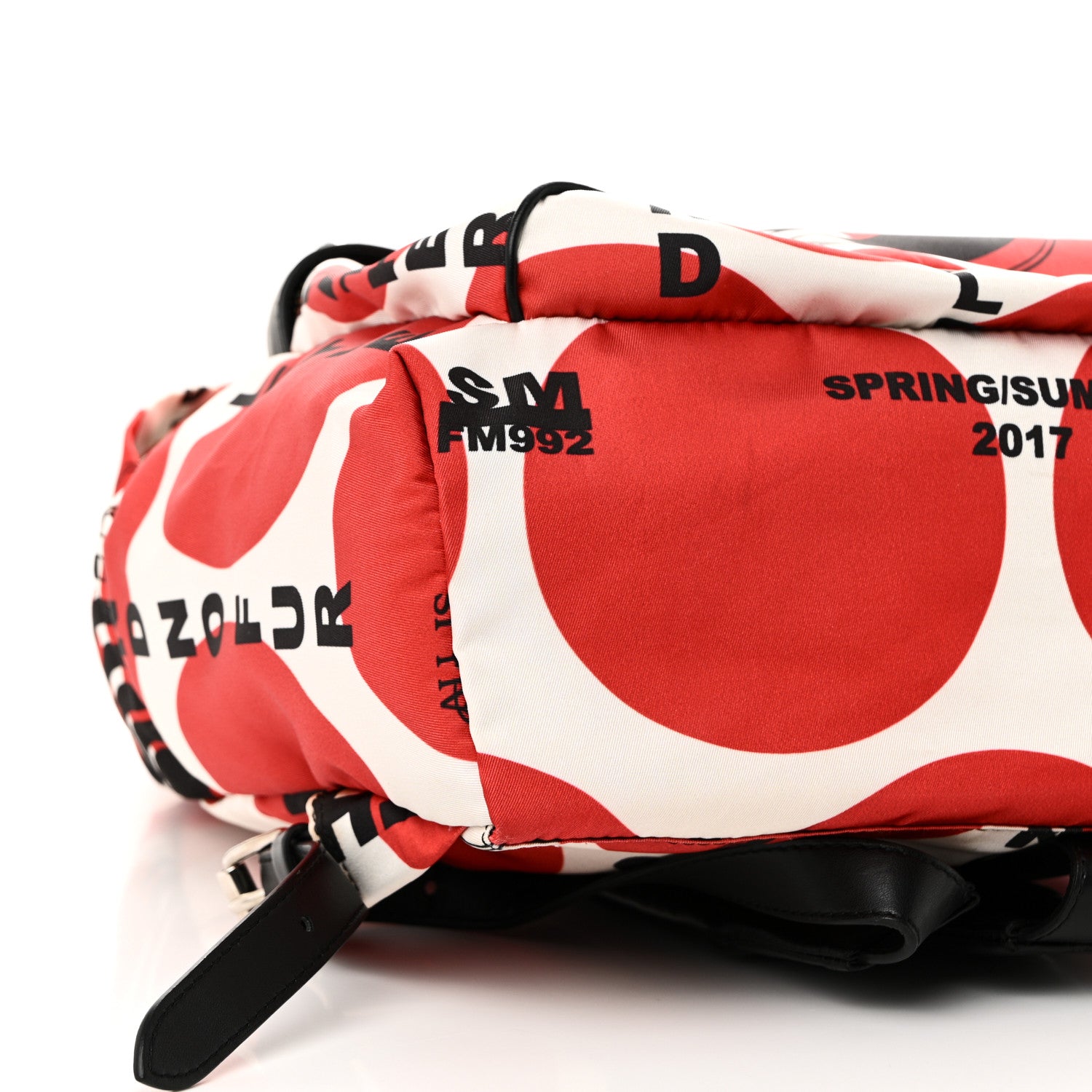 Stella McCartney Nylon Eco Alter Nappa Thanks Girl Backpack Red White Black 8 of 9
