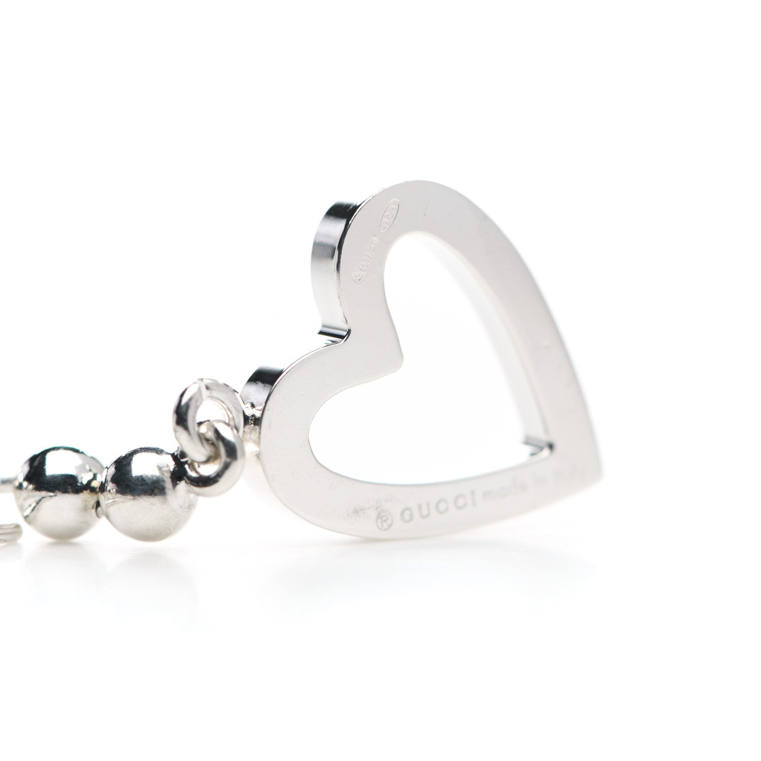 Gucci Sterling Silver Heart Drop Earrings 5 of 6