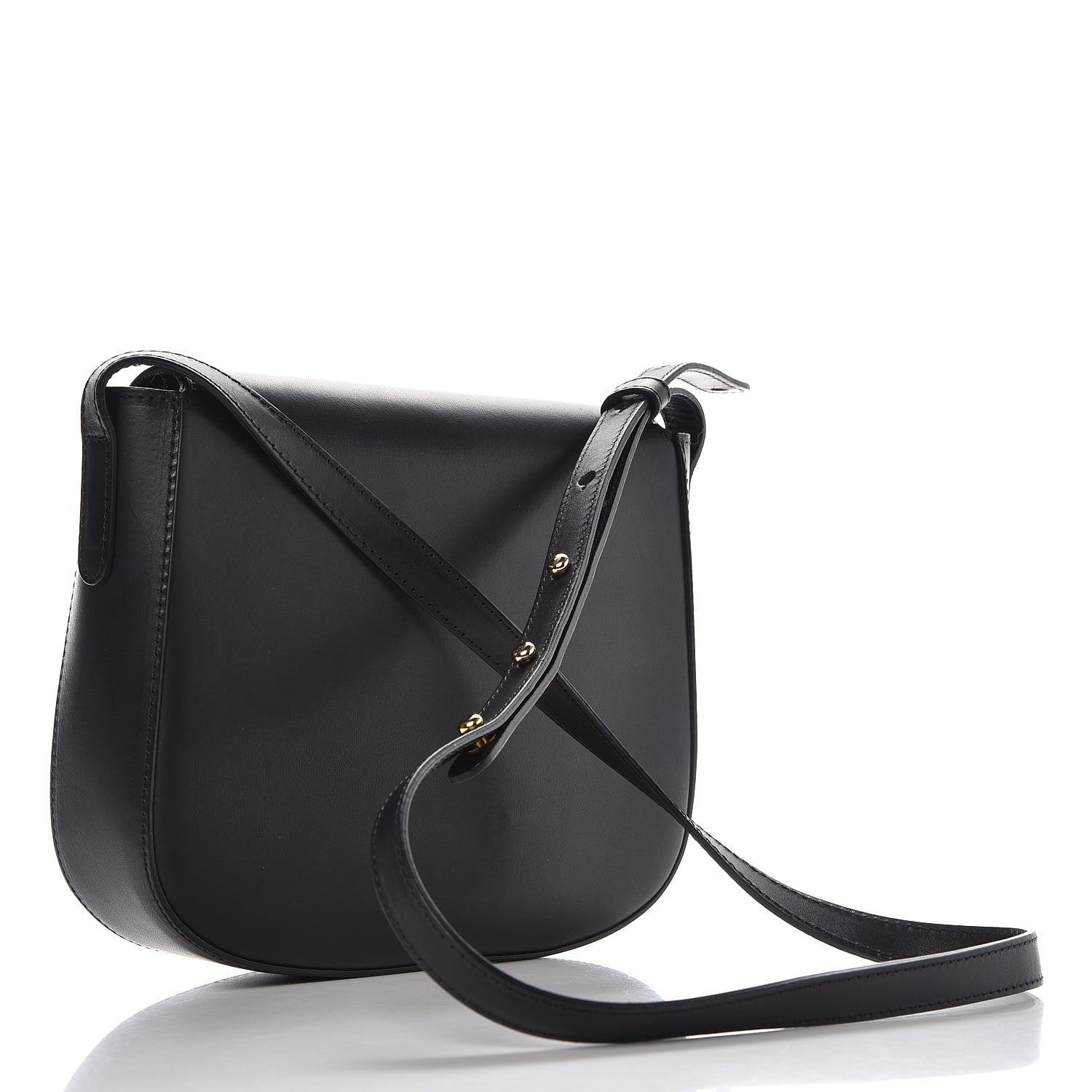 Mansur Gavriel Calfskin Flap Crossbody Bag Black 3 of 8
