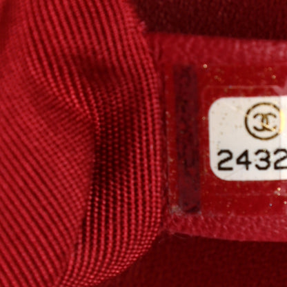 Chanel Lambskin Quilted CC Unchained Clutch Red 7 of 8
