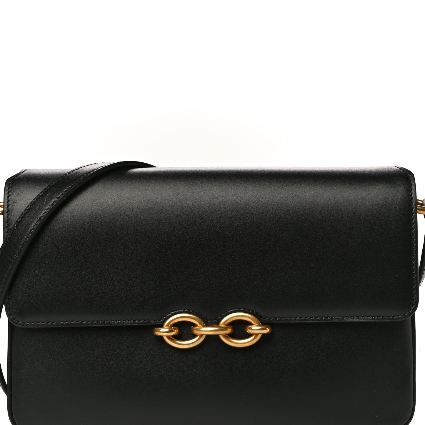 Smooth Calfskin Le Maillon Satchel Black