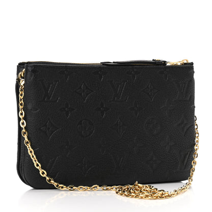 Louis Vuitton Empreinte Double Zip Pochette Black 3 of 11