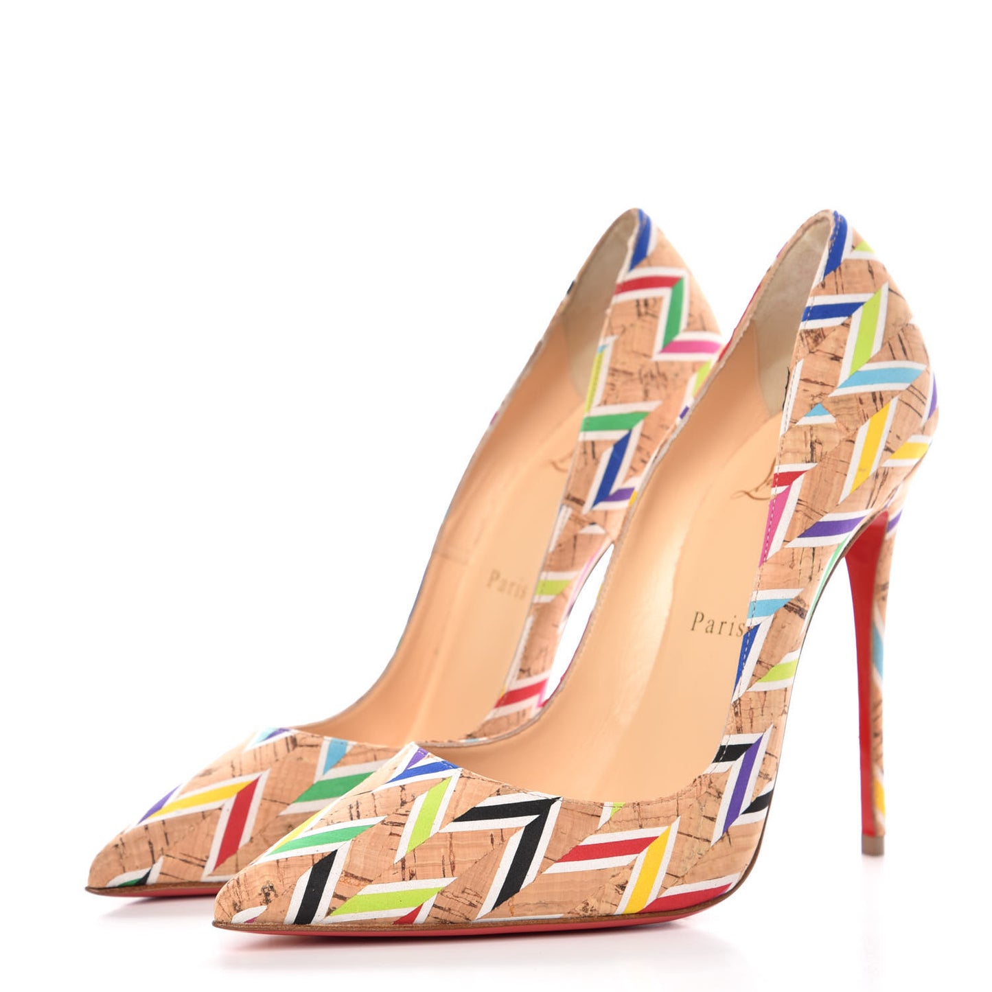 Cork Chevron Print So Kate 120 Pumps 38 Multicolor