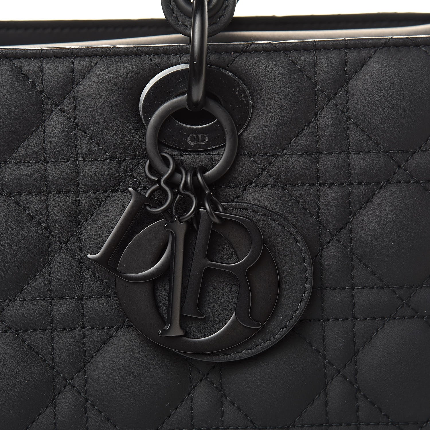 Christian Dior Ultra Matte Calfskin Cannage Large Lady Dior Black 10 of 11