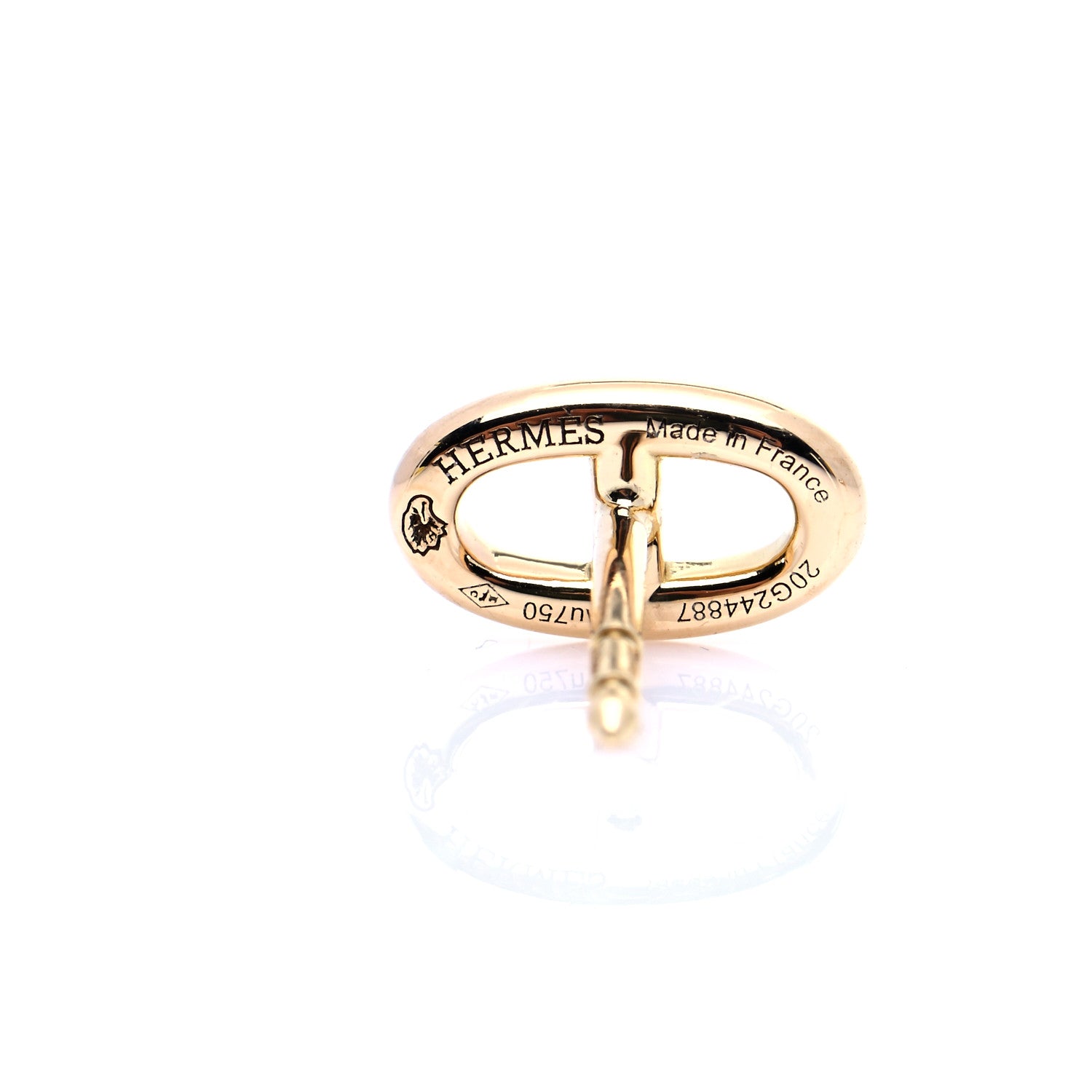 Hermes 18K Yellow Gold TPM Farandole Stud Earrings 6 of 7