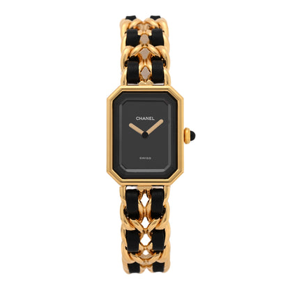 Chanel Stainless Steel Lambskin 20mm Chain Premiere Quartz Watch Gold L 1 of 4