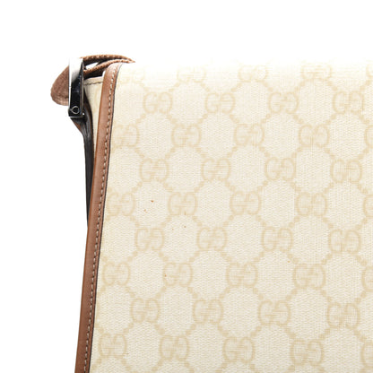 Gucci Monogram Web Stripe Medium Flap Messenger Bag White 12 of 15