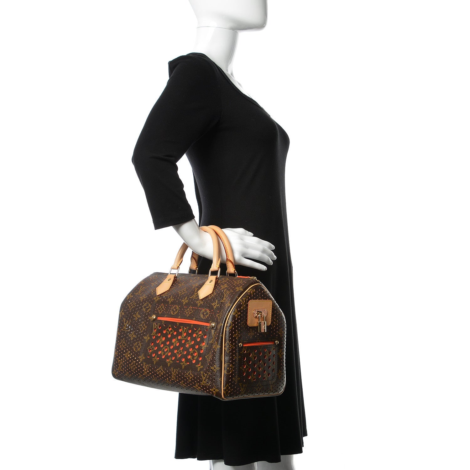 Louis Vuitton Monogram Perforated Speedy 30 Orange 2 of 9