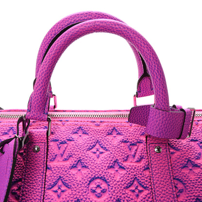 Louis Vuitton Taurillon Illusion Keepall Bandouliere 50 Bleu Rose 6 of 8