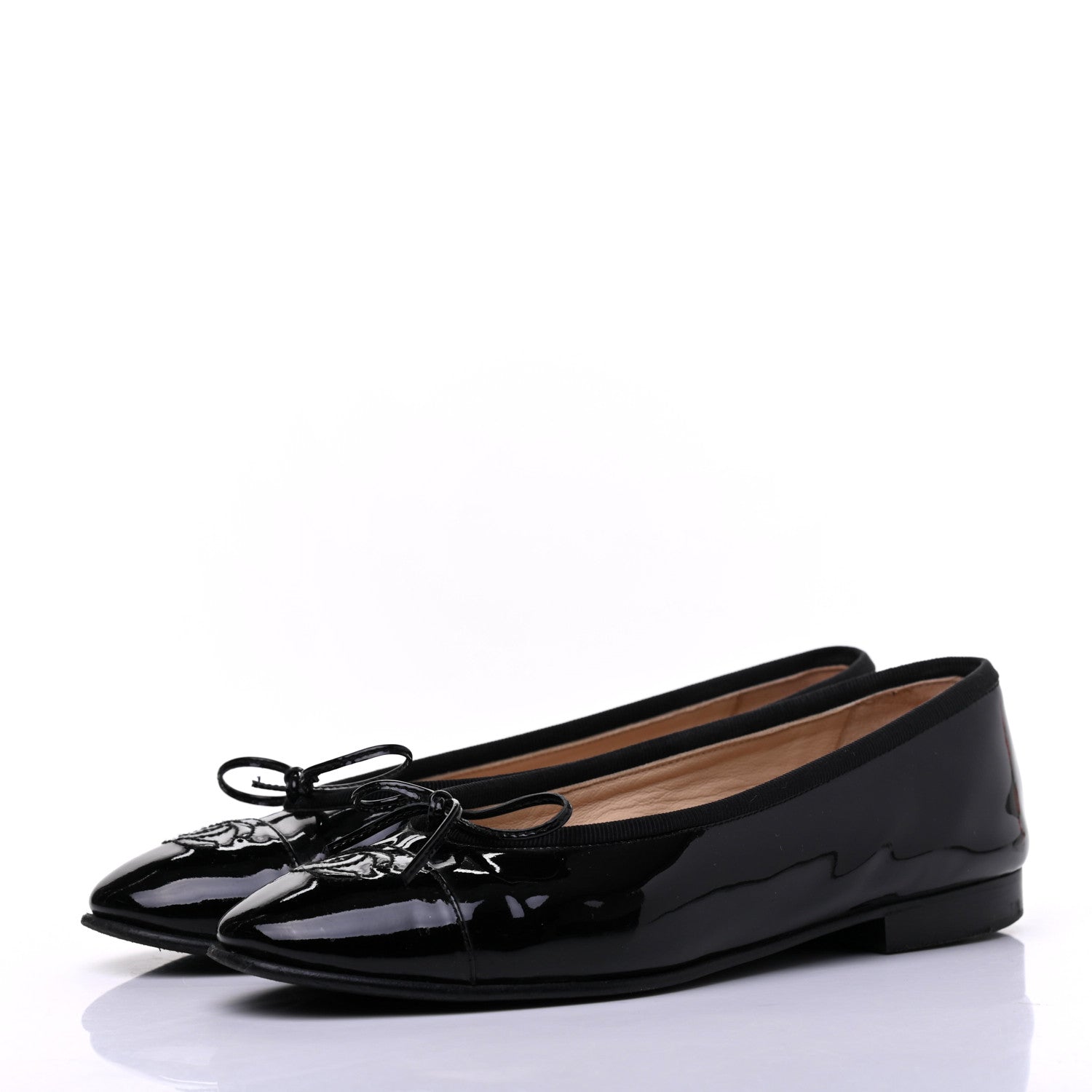 Chanel Patent CC Cap Toe Ballerina Flats 36.5 Black 3 of 13